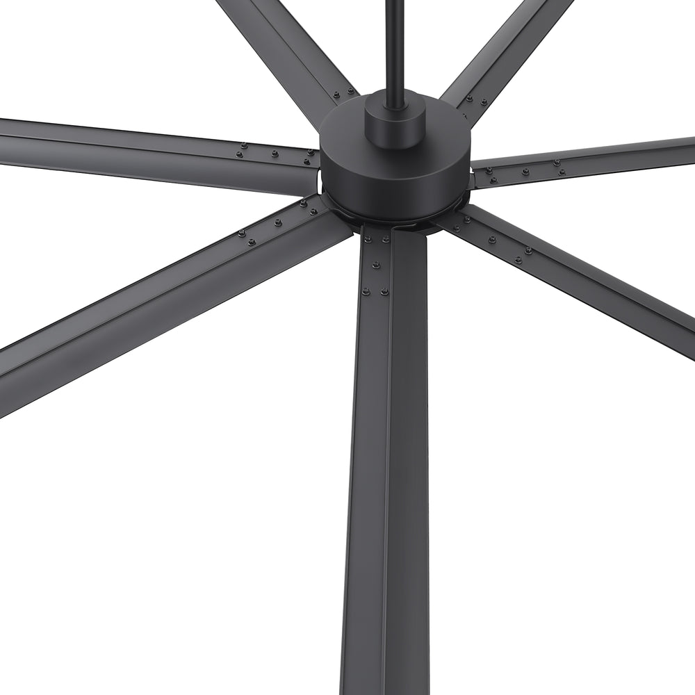 Oversized 84-Inch Ceiling Fan without Light, Matte Black Finish, 7 or 8 Aluminum Blades, Energy-Saving DC Motor, 6-Speed Remote Control with Forward/Reverse, 1/2/4/8H Timer, Includes 6", 12" & 24" Downrods, Quiet Operation for Large Rooms or Patios
