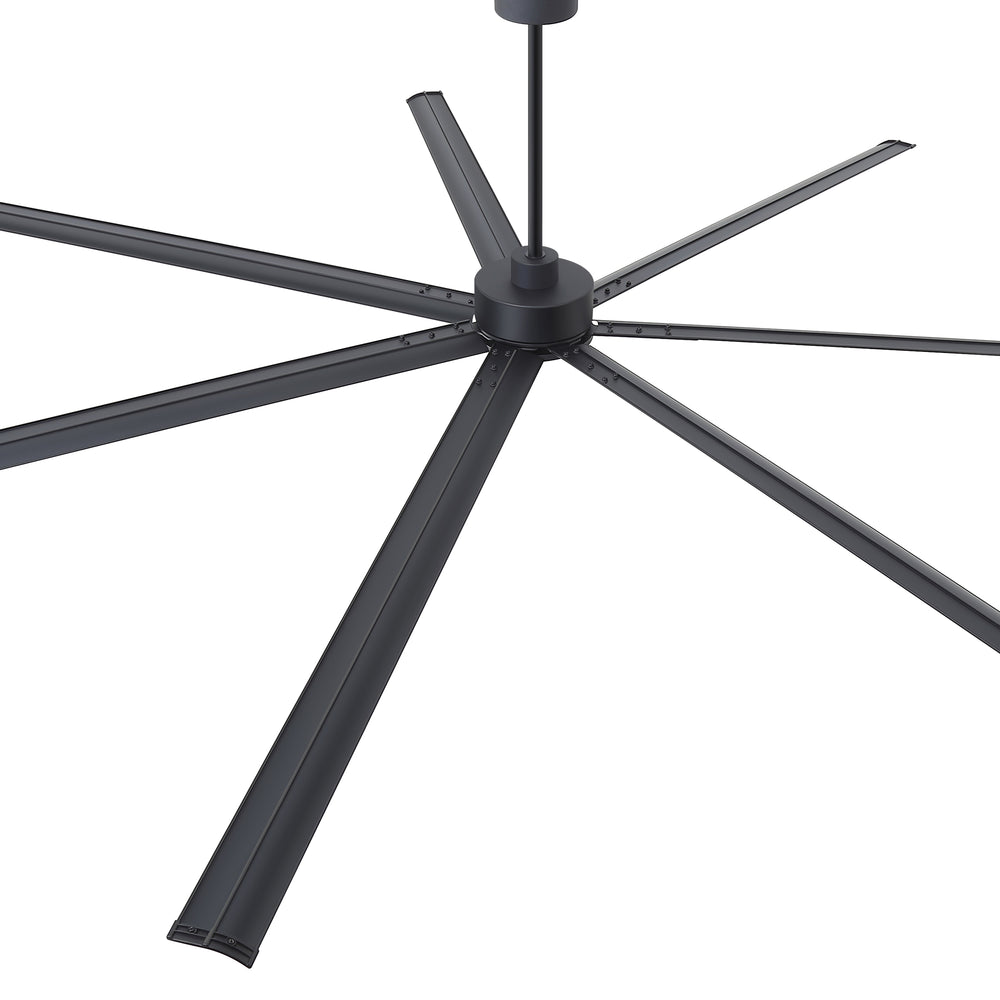 Breezary 120 Inch HVLS Industrial Ceiling Fan with PMSM Motor, 8-Blade Large Ceiling Fan for Warehouse, Gym and Factory - Aluminum No Light