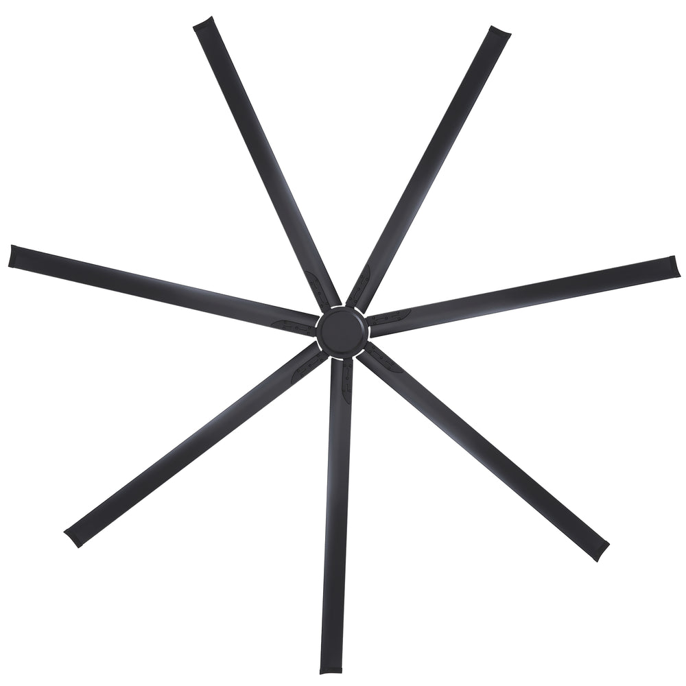 Breezary 120 Inch HVLS Industrial Ceiling Fan with PMSM Motor, 8-Blade Large Ceiling Fan for Warehouse, Gym and Factory - Aluminum No Light