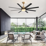 Annette 65 in. Integrated LED Indoor Gold Black-Blade Ceiling Fans with Light and Remote Control