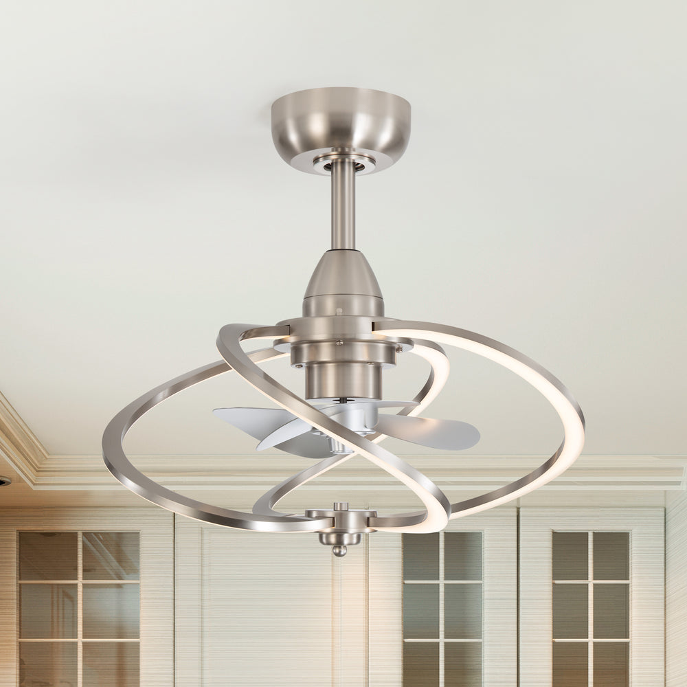 20-inch Modern 3-Blade Dimmable LED Ceiling Fan with Light Kit and Remote,6" downrod Included