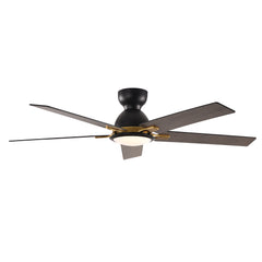 Windward 52 in. LED Indoor Black Ceiling Fans with Light and Remote Control