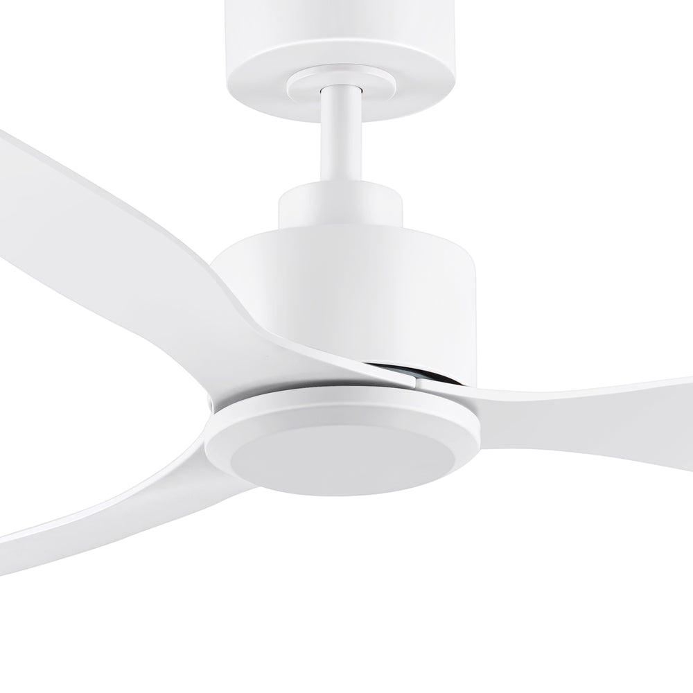 52-Inch Ceiling Fan without Light, 3 ABS Blades, Remote Control with 6 Speeds, Reverse Function, Timer, Quiet DC Motor, Includes 5" & 10" Downrods, Ideal for Dining, Bedroom, and Living Room