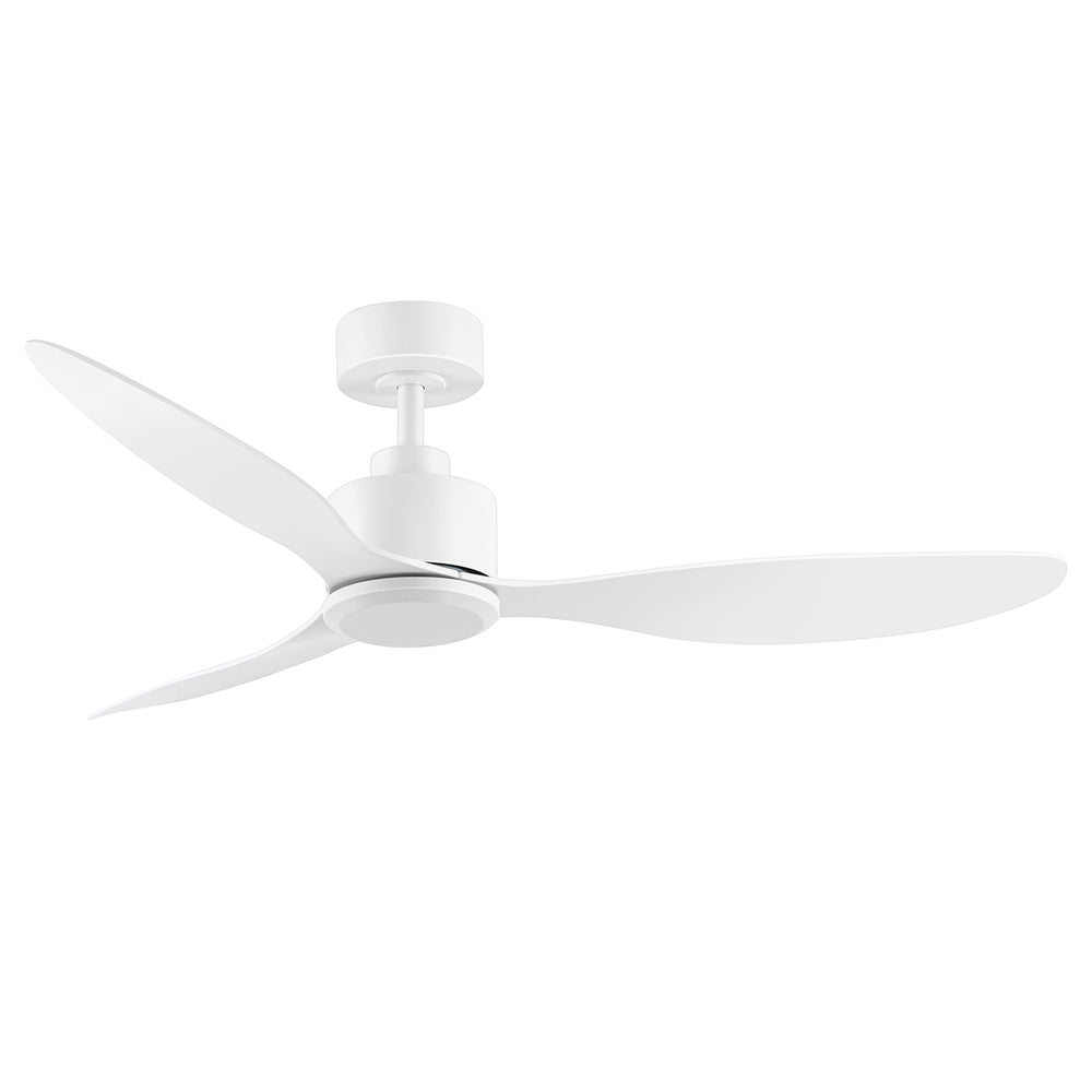 52-Inch Ceiling Fan without Light, 3 ABS Blades, Remote Control with 6 Speeds, Reverse Function, Timer, Quiet DC Motor, Includes 5" & 10" Downrods, Ideal for Dining, Bedroom, and Living Room