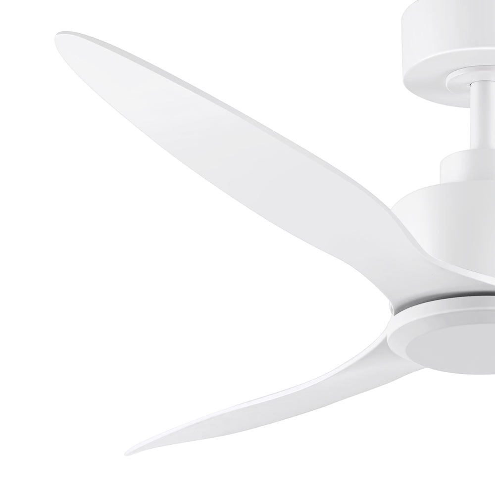 52-Inch Ceiling Fan without Light, 3 ABS Blades, Remote Control with 6 Speeds, Reverse Function, Timer, Quiet DC Motor, Includes 5" & 10" Downrods, Ideal for Dining, Bedroom, and Living Room