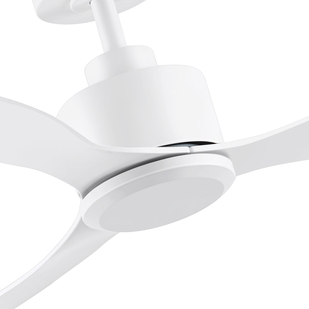 52-Inch Ceiling Fan without Light, 3 ABS Blades, Remote Control with 6 Speeds, Reverse Function, Timer, Quiet DC Motor, Includes 5" & 10" Downrods, Ideal for Dining, Bedroom, and Living Room