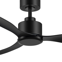 52 inch 3-Blade Ceiling Fans without Light, Industrial Ceiling Fan No Light Remote Control, Reversible DC Motor, 6-Speed, Downrod Mount Ceiling Fan for Home Kitchen