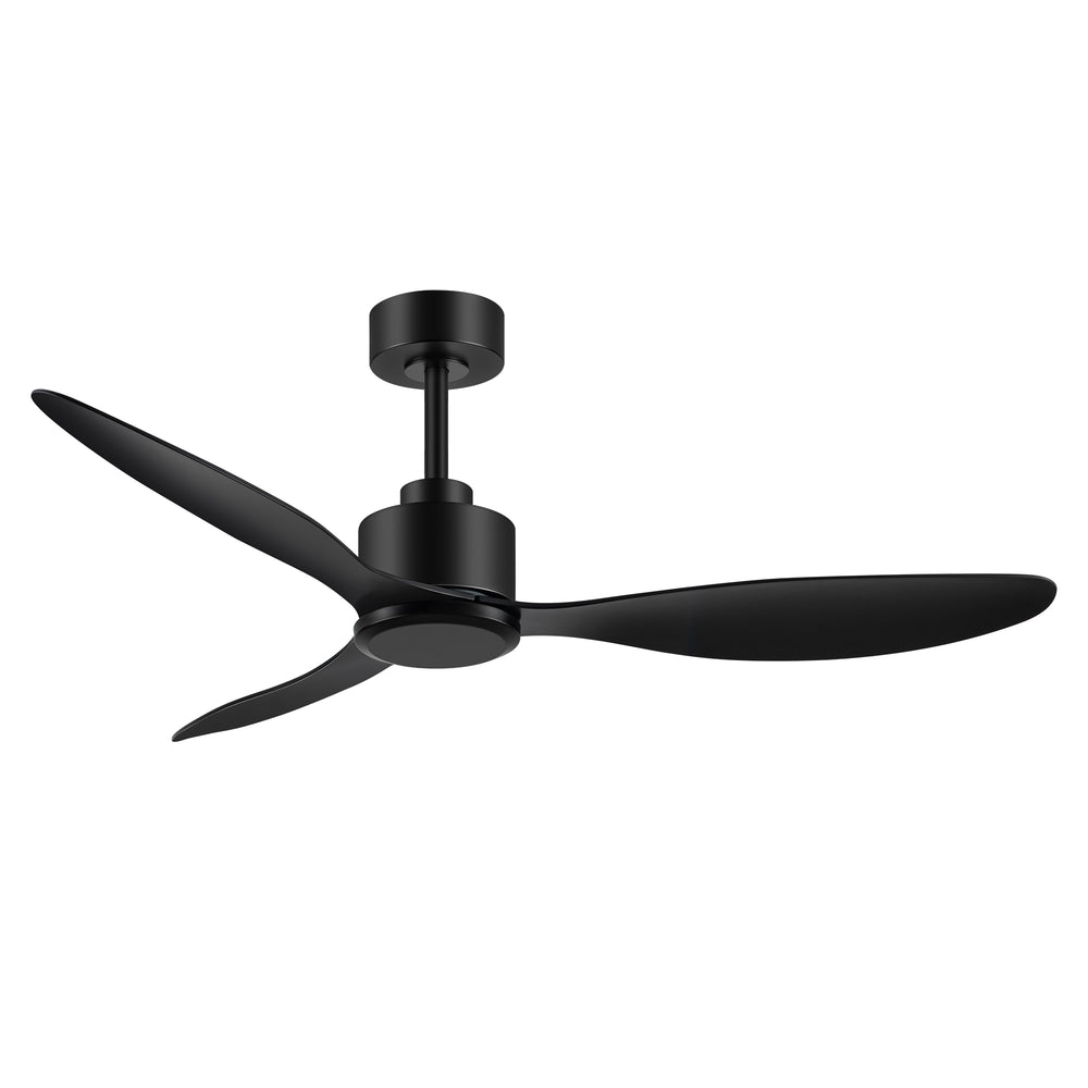 52-Inch Ceiling Fan without Light, 3 ABS Blades, Remote Control with 6 Speeds, Reverse Function, Timer, Quiet DC Motor, Includes 5" & 10" Downrods, Ideal for Dining, Bedroom, and Living Room