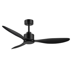 52 inch 3-Blade Ceiling Fans without Light, Industrial Ceiling Fan No Light Remote Control, Reversible DC Motor, 6-Speed, Downrod Mount Ceiling Fan for Home Kitchen