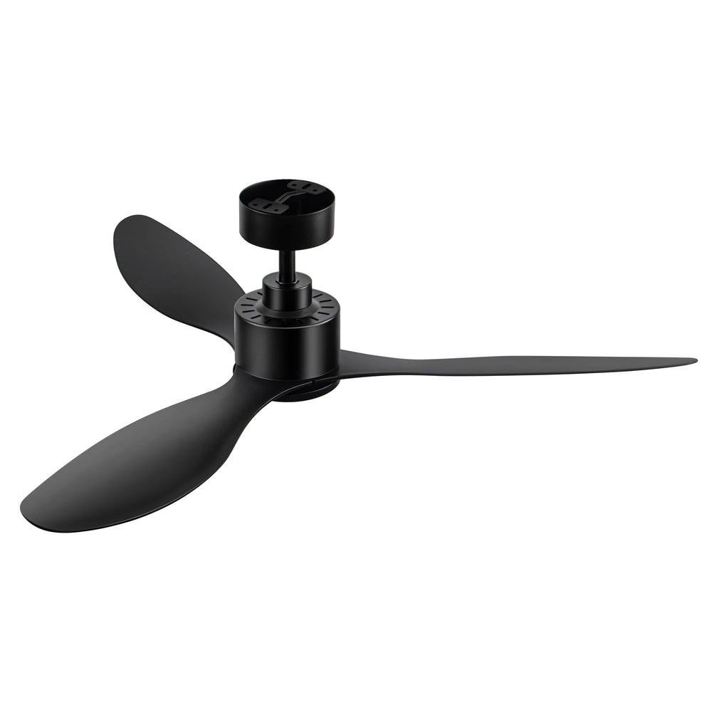 52-Inch Ceiling Fan without Light, 3 ABS Blades, Remote Control with 6 Speeds, Reverse Function, Timer, Quiet DC Motor, Includes 5" & 10" Downrods, Ideal for Dining, Bedroom, and Living Room