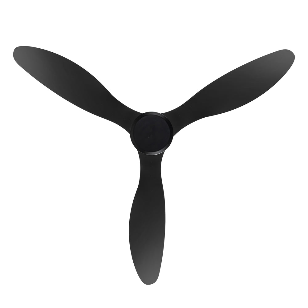 52-Inch Ceiling Fan without Light, 3 ABS Blades, Remote Control with 6 Speeds, Reverse Function, Timer, Quiet DC Motor, Includes 5" & 10" Downrods, Ideal for Dining, Bedroom, and Living Room