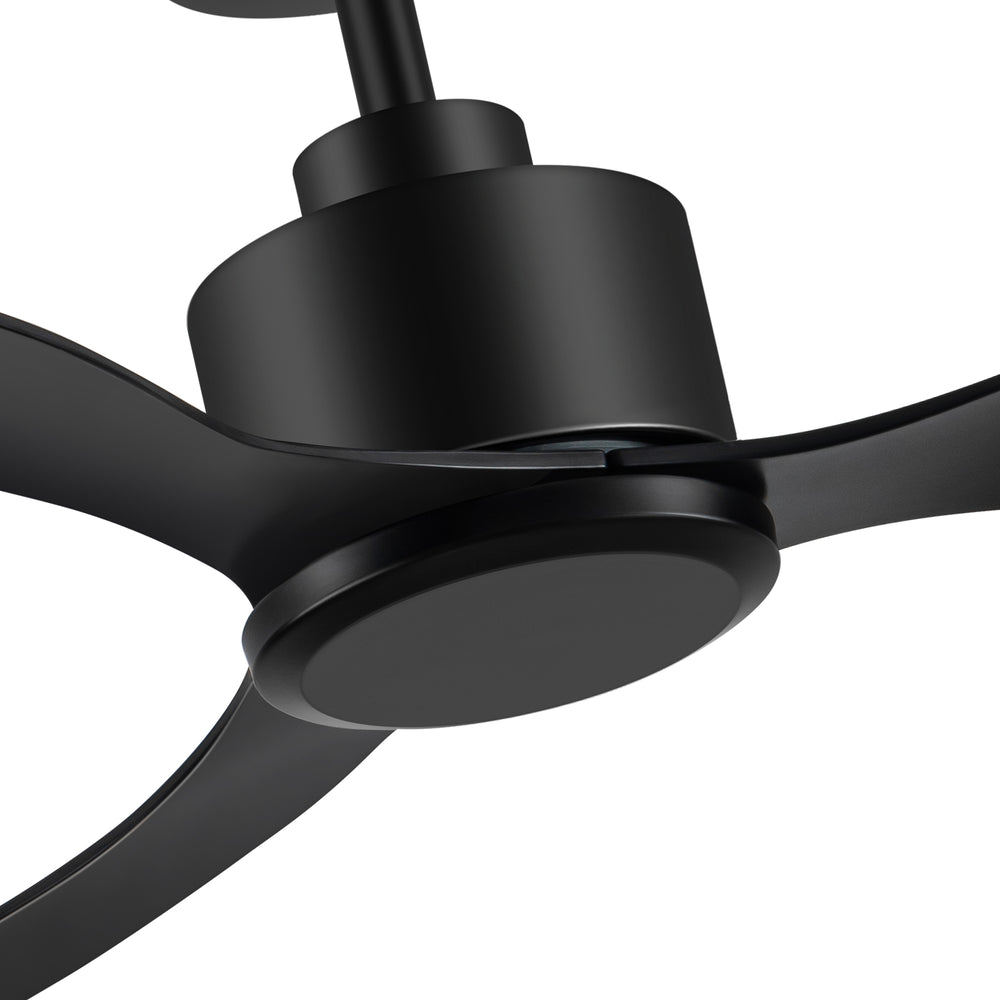 52-Inch Ceiling Fan without Light, 3 ABS Blades, Remote Control with 6 Speeds, Reverse Function, Timer, Quiet DC Motor, Includes 5" & 10" Downrods, Ideal for Dining, Bedroom, and Living Room