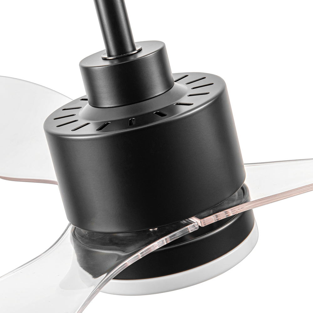 52-Inch Modern Ceiling Fan with Light, 3 ABS Blades, 18W LED with 3 Color Temperatures, Remote Control with 6 Speeds, Reverse Function, Timer, Quiet DC Motor, Includes 5" & 10" Downrods, Ideal for Dining, Bedroom, and Living Room