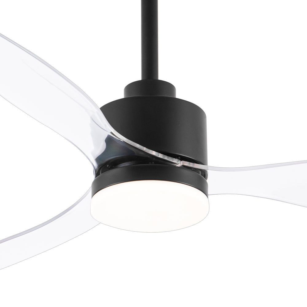 52-Inch Modern Ceiling Fan with Light, 3 ABS Blades, 18W LED with 3 Color Temperatures, Remote Control with 6 Speeds, Reverse Function, Timer, Quiet DC Motor, Includes 5" & 10" Downrods, Ideal for Dining, Bedroom, and Living Room