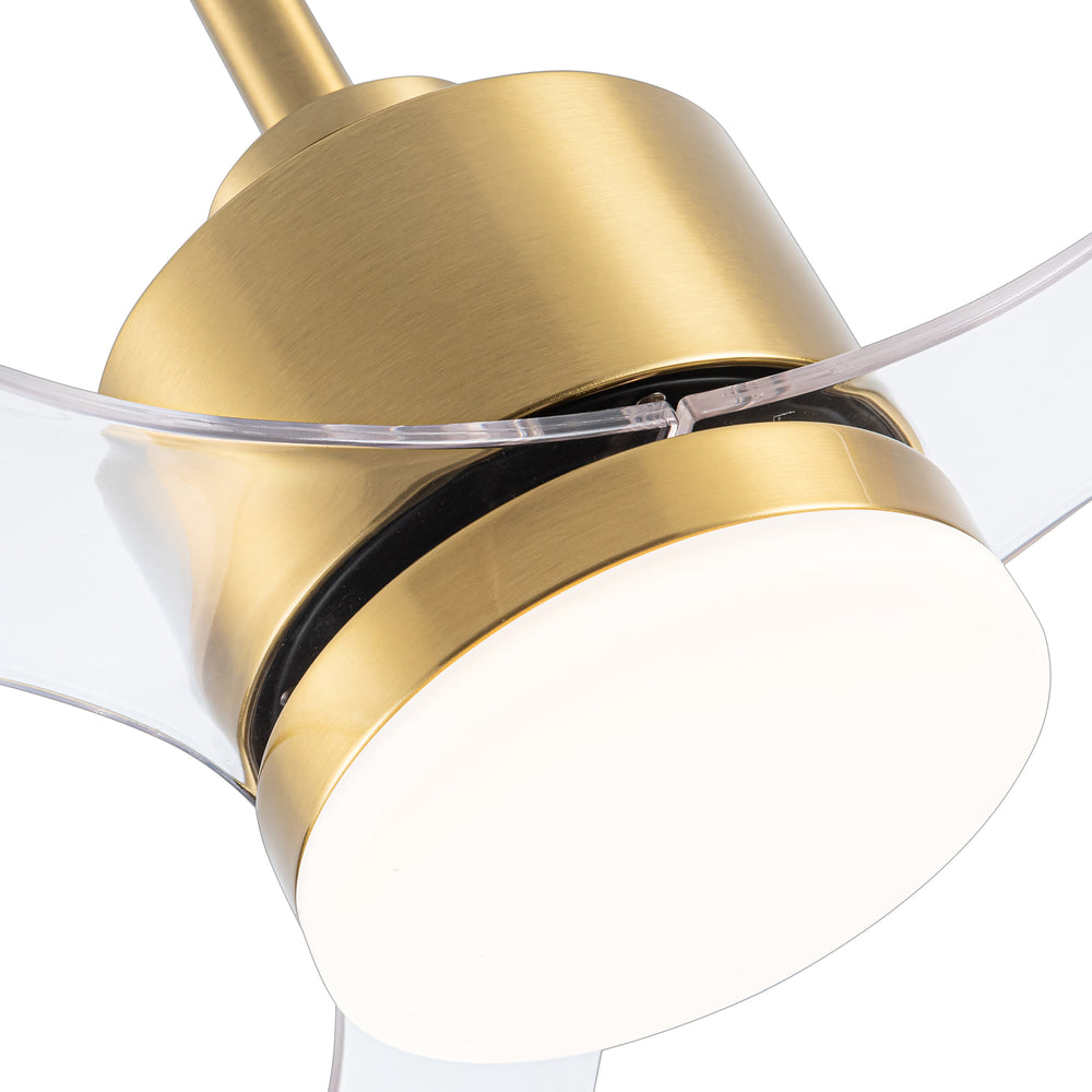 52-Inch Modern Ceiling Fan with Light, 3 ABS Blades, 18W LED with 3 Color Temperatures, Remote Control with 6 Speeds, Reverse Function, Timer, Quiet DC Motor, Includes 5" & 10" Downrods, Ideal for Dining, Bedroom, and Living Room