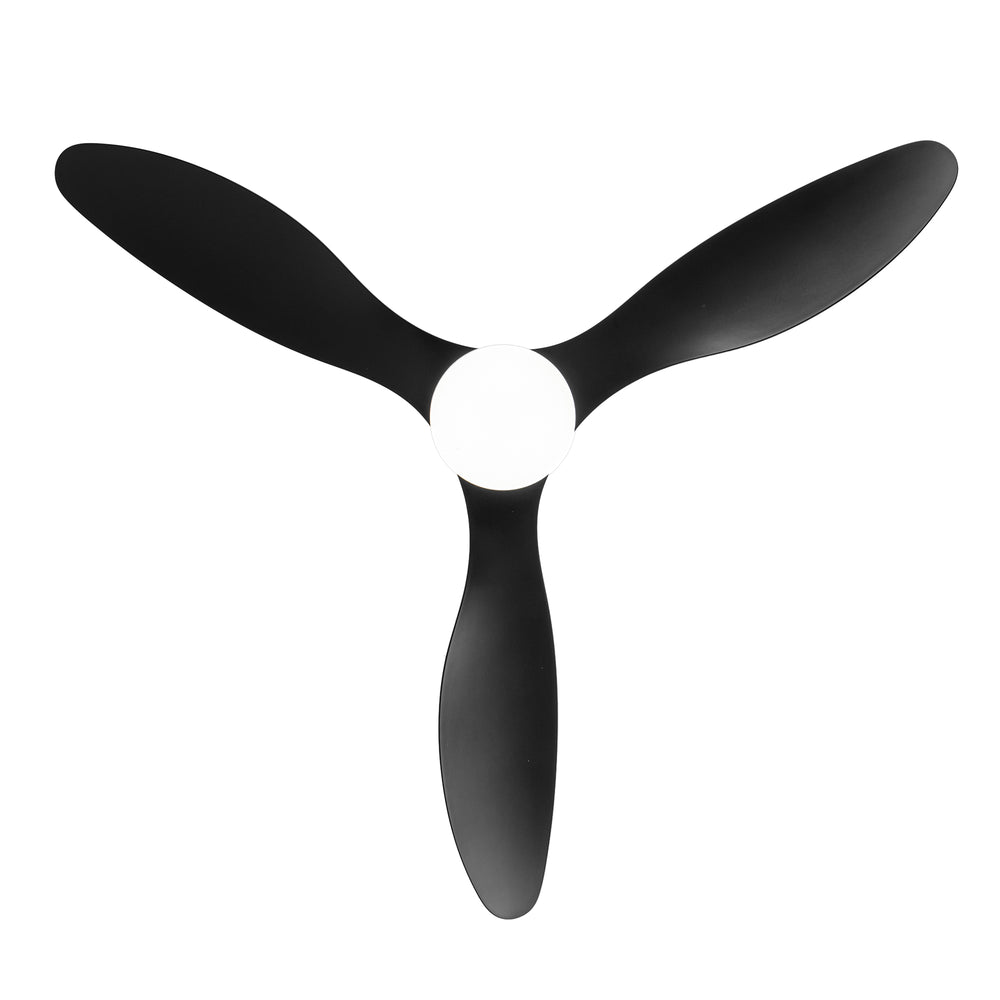 52-Inch Modern Ceiling Fan with Light, 3 ABS Blades, 18W LED with 3 Color Temperatures, Remote Control with 6 Speeds, Reverse Function, Timer, Quiet DC Motor, Includes 5" & 10" Downrods, Ideal for Dining, Bedroom, and Living Room