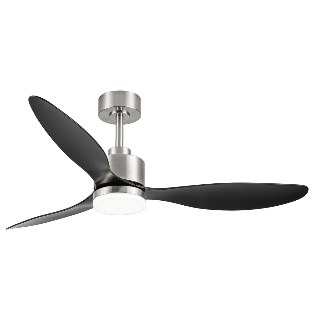 52-Inch Modern Ceiling Fan with Light, 3 ABS Blades, 18W LED with 3 Color Temperatures, Remote Control with 6 Speeds, Reverse Function, Timer, Quiet DC Motor, Includes 5" & 10" Downrods, Ideal for Dining, Bedroom, and Living Room