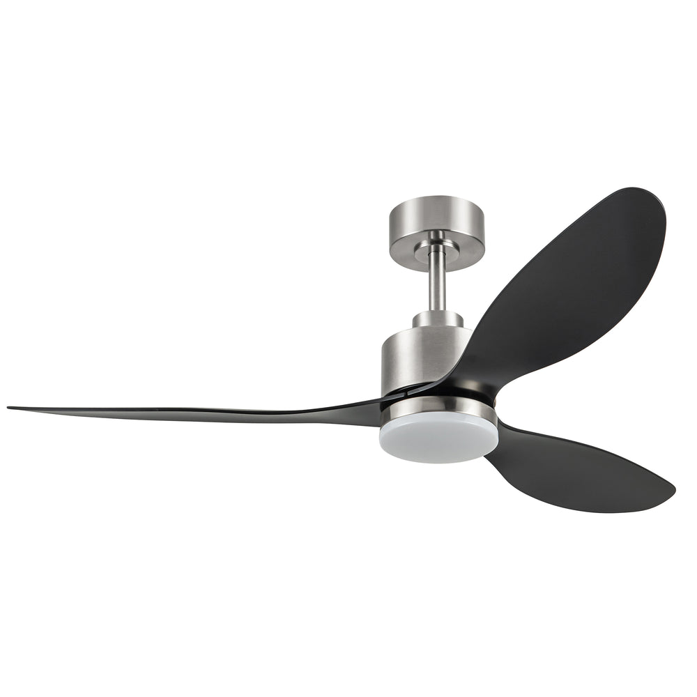 52-Inch Modern Ceiling Fan with Light, 3 ABS Blades, 18W LED with 3 Color Temperatures, Remote Control with 6 Speeds, Reverse Function, Timer, Quiet DC Motor, Includes 5" & 10" Downrods, Ideal for Dining, Bedroom, and Living Room