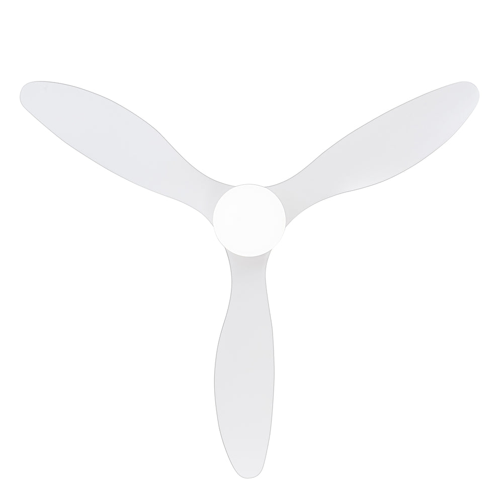 52-Inch Modern Ceiling Fan with Light, 3 ABS Blades, 18W LED with 3 Color Temperatures, Remote Control with 6 Speeds, Reverse Function, Timer, Quiet DC Motor, Includes 5" & 10" Downrods, Ideal for Dining, Bedroom, and Living Room