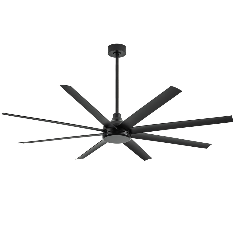 Breezary 72 Inch HVLS Industrial Ceiling Fan with Silent DC Motor, 8-Blade Large Ceiling Fan for Warehouse, Gym and Factory - Matte Black