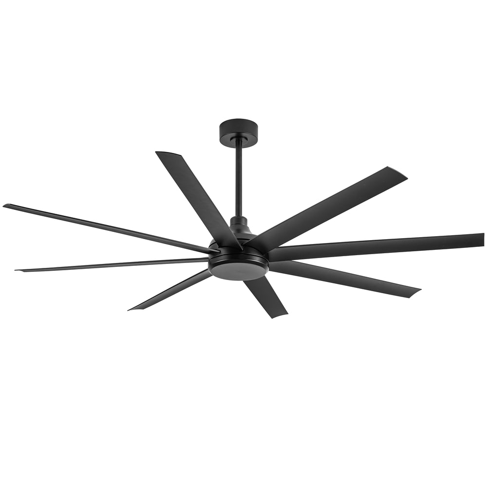 Breezary 72 Inch HVLS Industrial Ceiling Fan with Silent DC Motor, 8-Blade Large Ceiling Fan for Warehouse, Gym and Factory - Matte Black