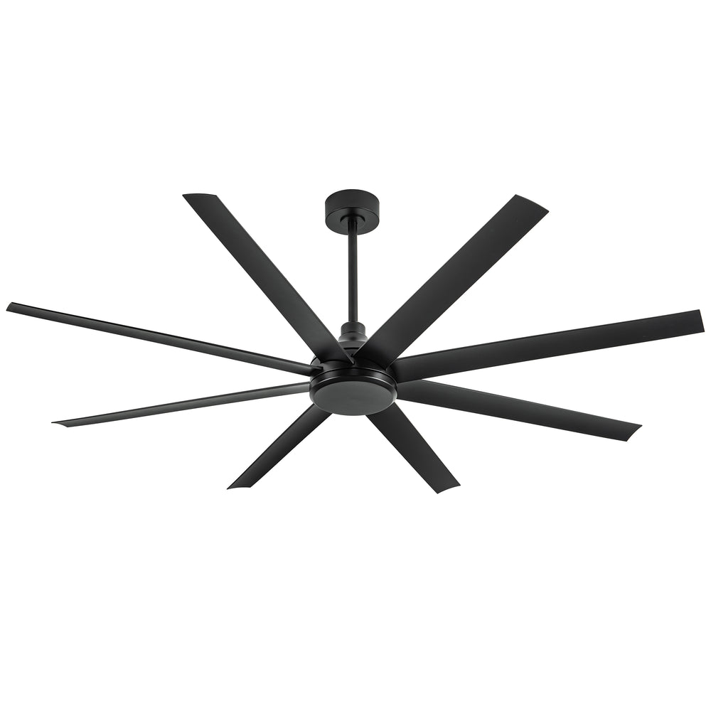 Breezary 72 Inch HVLS Industrial Ceiling Fan with Silent DC Motor, 8-Blade Large Ceiling Fan for Warehouse, Gym and Factory - Matte Black