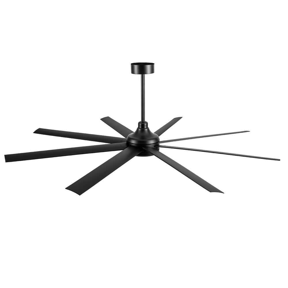 Breezary 72 Inch HVLS Industrial Ceiling Fan with Silent DC Motor, 8-Blade Large Ceiling Fan for Warehouse, Gym and Factory - Matte Black