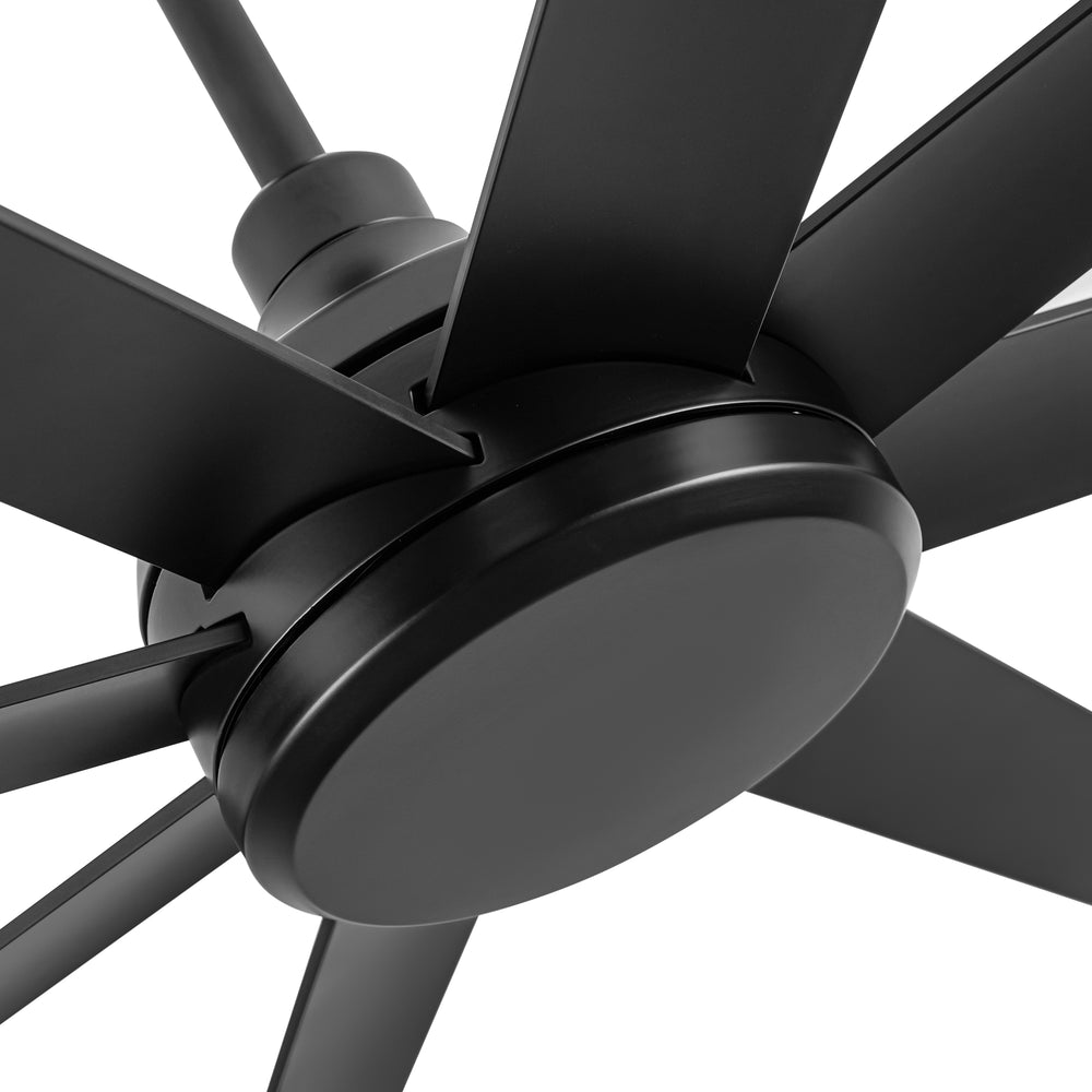 Breezary 72 Inch HVLS Industrial Ceiling Fan with Silent DC Motor, 8-Blade Large Ceiling Fan for Warehouse, Gym and Factory - Matte Black