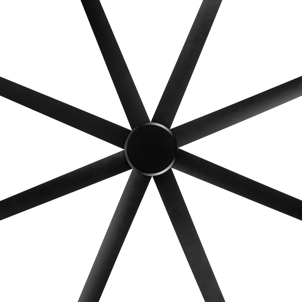 Breezary 72 Inch HVLS Industrial Ceiling Fan with Silent DC Motor, 8-Blade Large Ceiling Fan for Warehouse, Gym and Factory - Matte Black