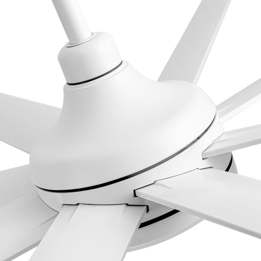 Breezary 72 Inch HVLS Industrial Ceiling Fan with Silent DC Motor, 8-Blade Large Ceiling Fan for Warehouse, Gym and Factory - Matte Black