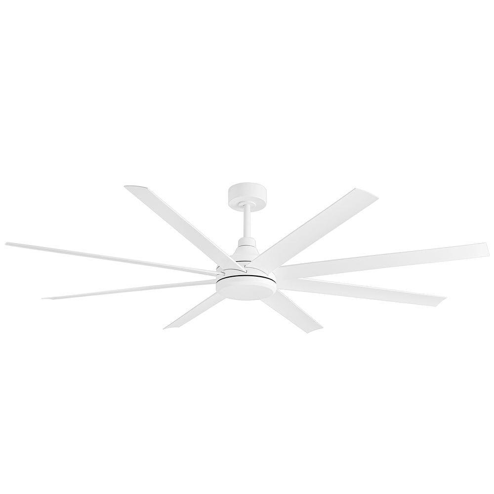 Breezary 72 Inch HVLS Industrial Ceiling Fan with Silent DC Motor, 8-Blade Large Ceiling Fan for Warehouse, Gym and Factory - Matte Black