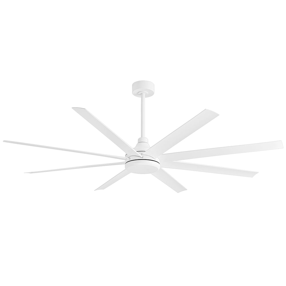 Breezary 72 Inch HVLS Industrial Ceiling Fan with Silent DC Motor, 8-Blade Large Ceiling Fan for Warehouse, Gym and Factory - Matte Black
