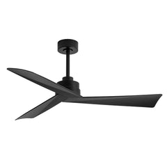 52 inch 3-Blade Ceiling Fans without Light Remote Control, Quiet Reversible DC Motor, 6-Speed, Industrial Matte Black Ceiling Fans for Kitchen Home Office