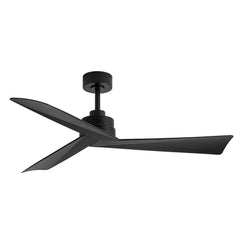 52 inch 3-Blade Ceiling Fans without Light Remote Control, Quiet Reversible DC Motor, 6-Speed, Industrial Matte Black Ceiling Fans for Kitchen Home Office