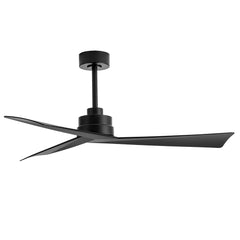 52 inch 3-Blade Ceiling Fans without Light Remote Control, Quiet Reversible DC Motor, 6-Speed, Industrial Matte Black Ceiling Fans for Kitchen Home Office