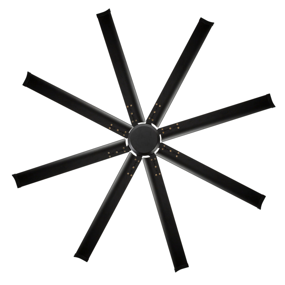 Breezary 72" 8-Blade Aluminum Industrial Ceiling Fan - Matte Black (No Light)