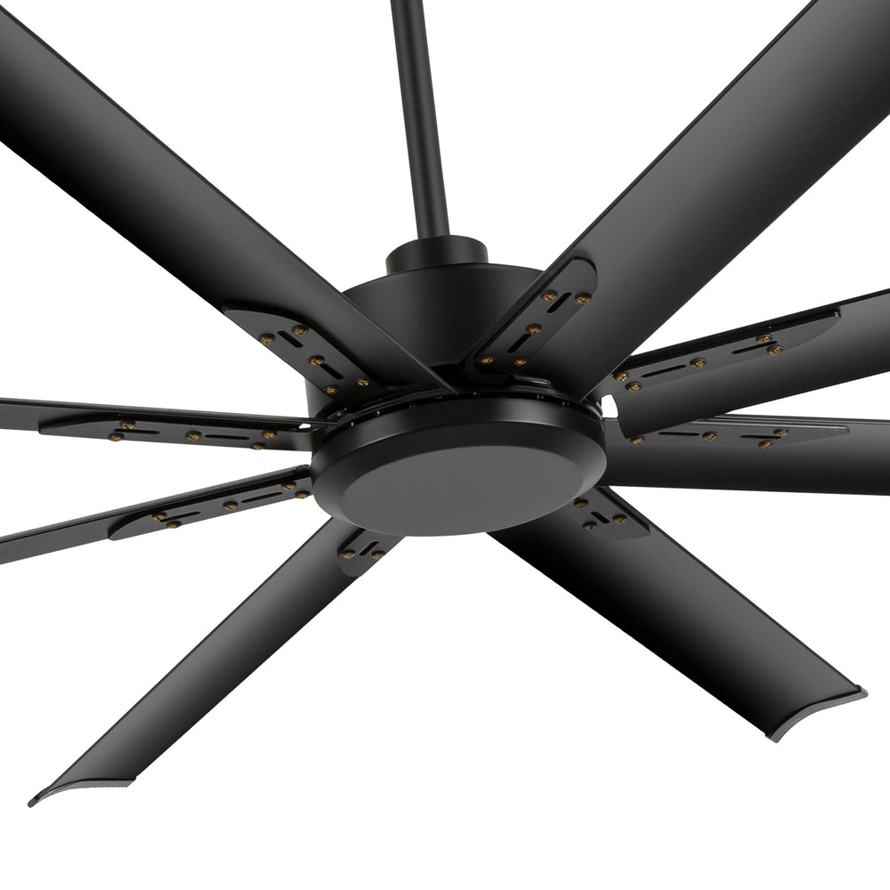 Breezary 72" 8-Blade Aluminum Industrial Ceiling Fan - Matte Black (No Light)