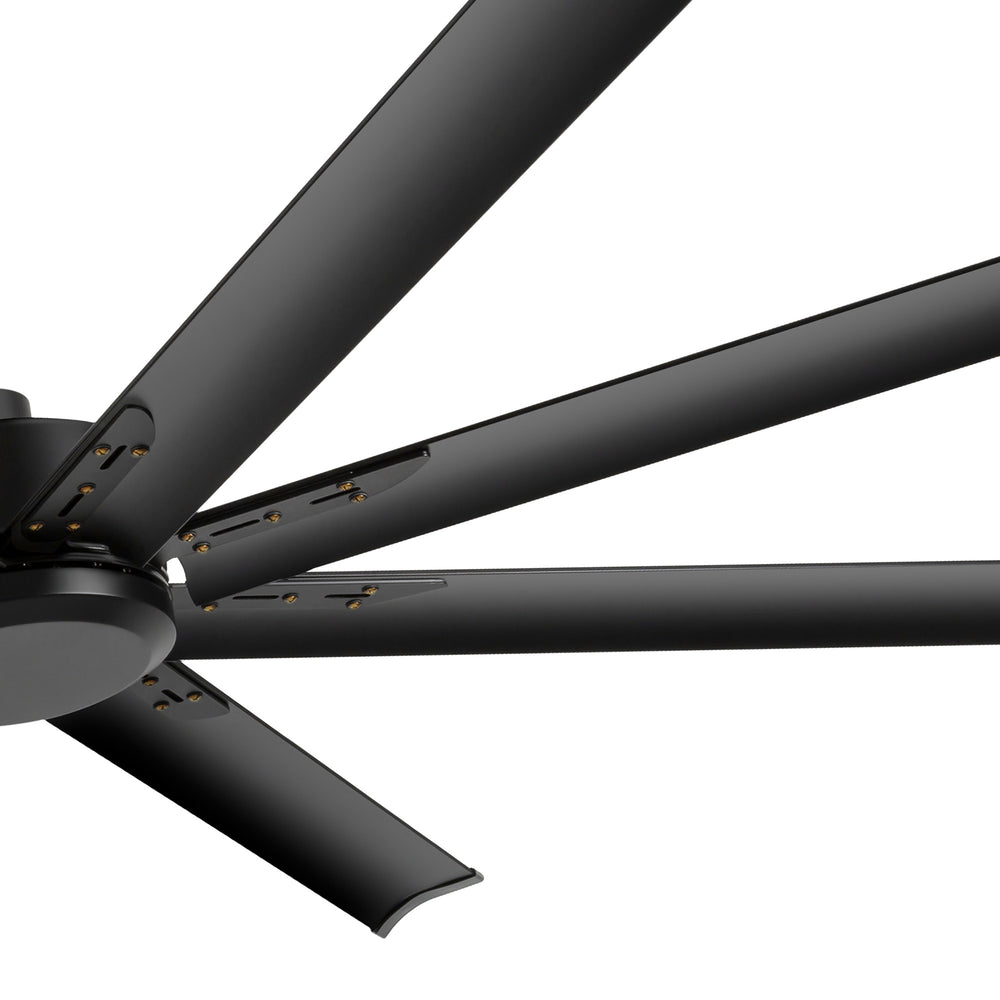Breezary 72" 8-Blade Aluminum Industrial Ceiling Fan - Matte Black (No Light)