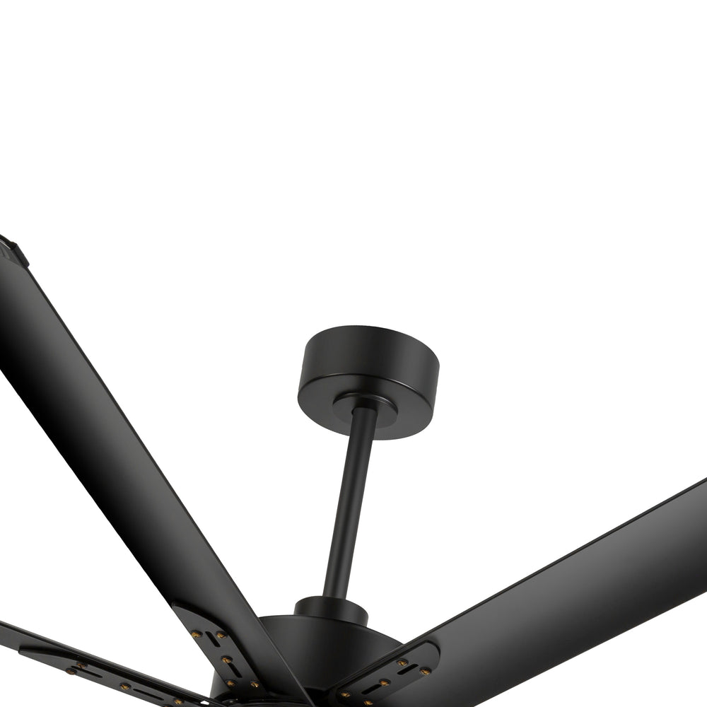 Breezary 72" 8-Blade Aluminum Industrial Ceiling Fan - Matte Black (No Light)