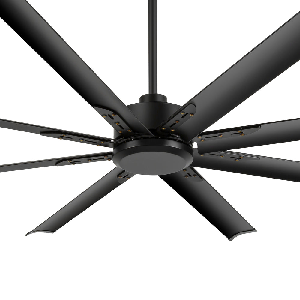 Breezary 72" 8-Blade Aluminum Industrial Ceiling Fan - Matte Black (No Light)