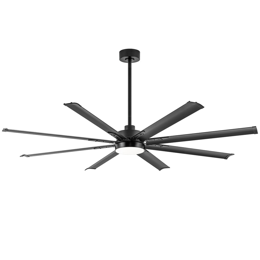 72-Inch Modern Ceiling Fan with Remote, Reversible Powerful DC Motor, 8 Aluminum Blades, 6-Speed, Dual Downrods（7“&24”）, LED Light Kit with 3 Color Temps(3000K/4500K/6000K), Black/Gold Black/White/Gold White Finish for Large Room