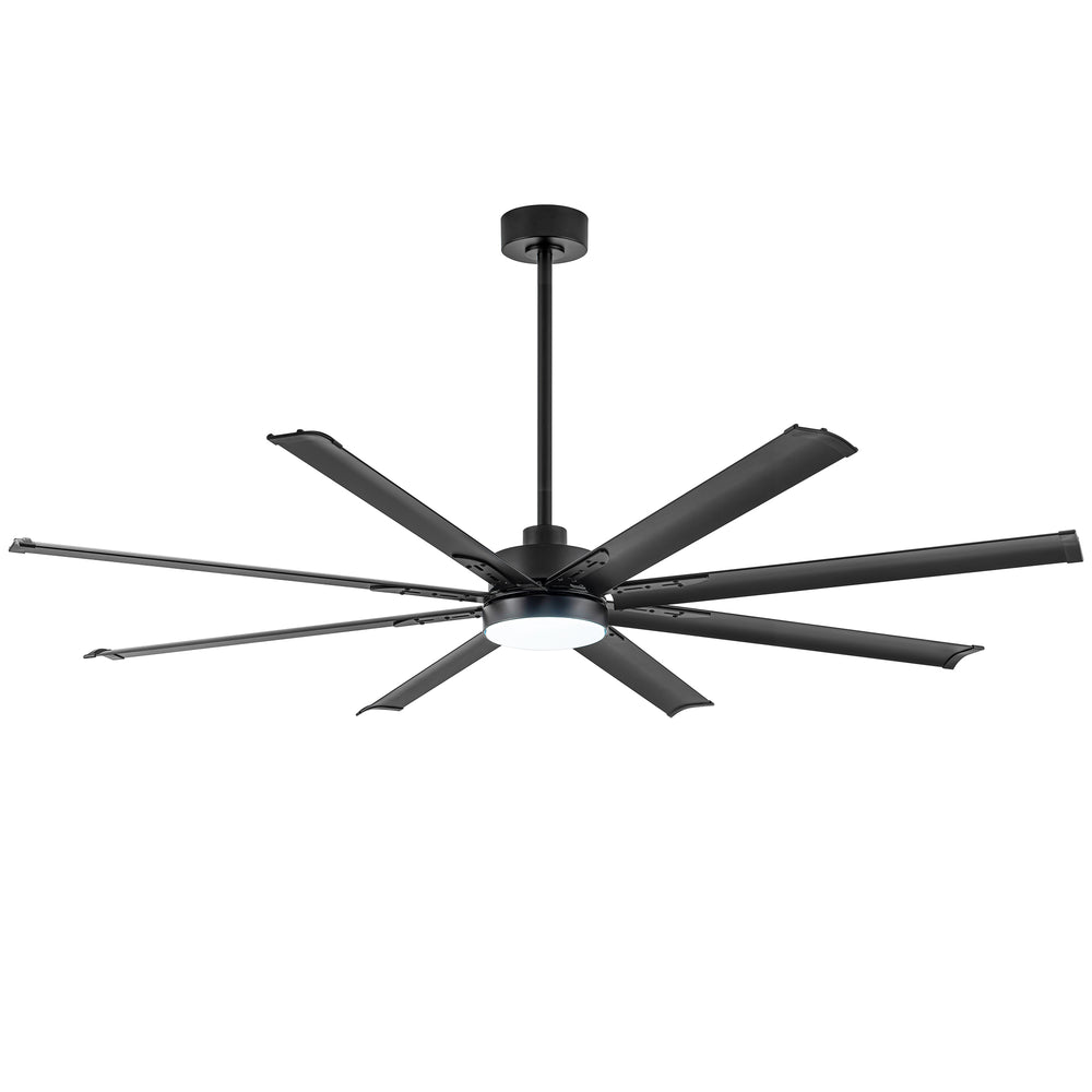 72-Inch Modern Ceiling Fan with Remote, Reversible Powerful DC Motor, 8 Aluminum Blades, 6-Speed, Dual Downrods（7“&24”）, LED Light Kit with 3 Color Temps(3000K/4500K/6000K), Black/Gold Black/White/Gold White Finish for Large Room