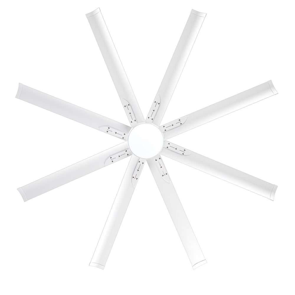72-Inch Modern Ceiling Fan with Remote, Reversible Powerful DC Motor, 8 Aluminum Blades, 6-Speed, Dual Downrods（7“&24”）, LED Light Kit with 3 Color Temps(3000K/4500K/6000K), Black/Gold Black/White/Gold White Finish for Large Room
