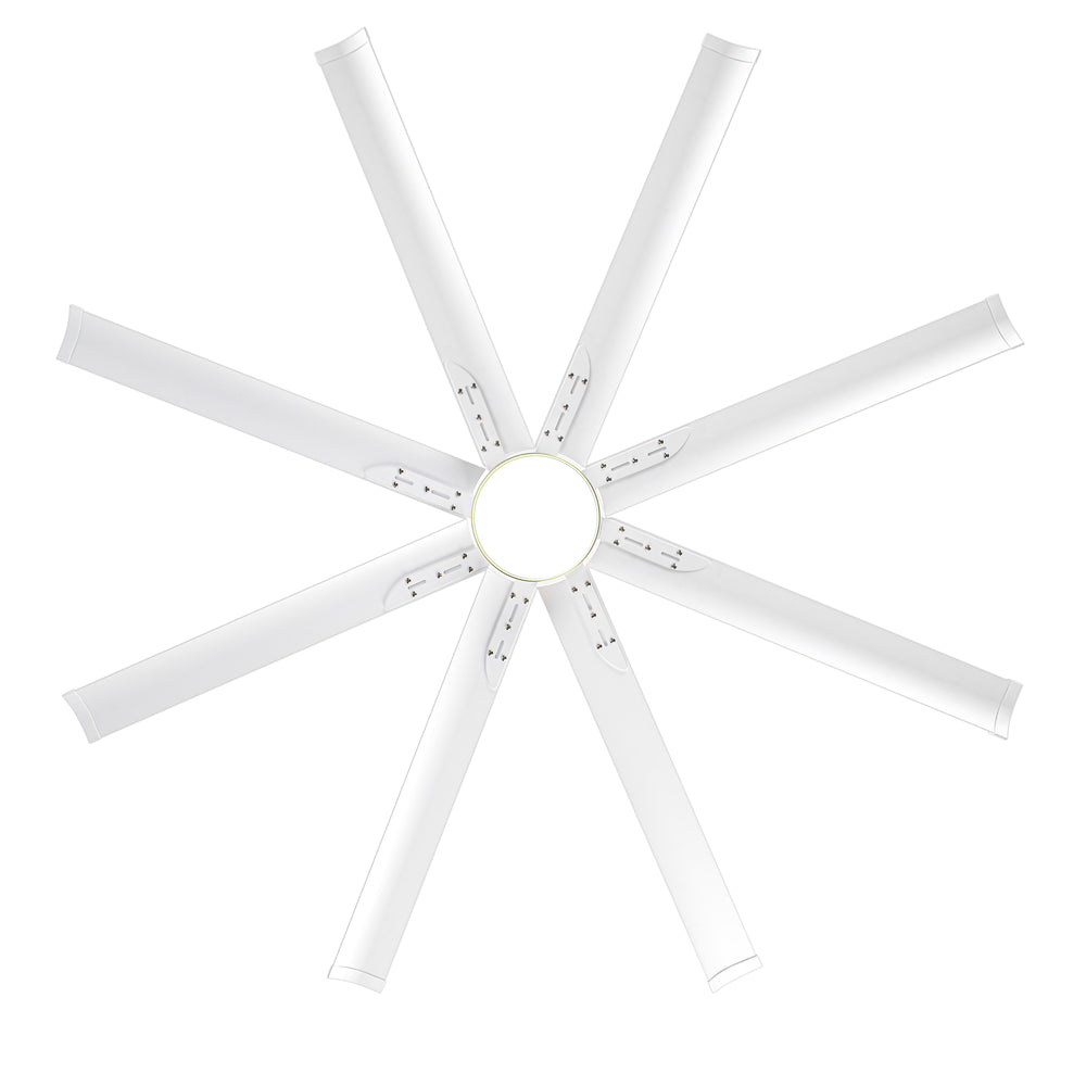 72-Inch Modern Ceiling Fan with Remote, Reversible Powerful DC Motor, 8 Aluminum Blades, 6-Speed, Dual Downrods（7“&24”）, LED Light Kit with 3 Color Temps(3000K/4500K/6000K), Black/Gold Black/White/Gold White Finish for Large Room