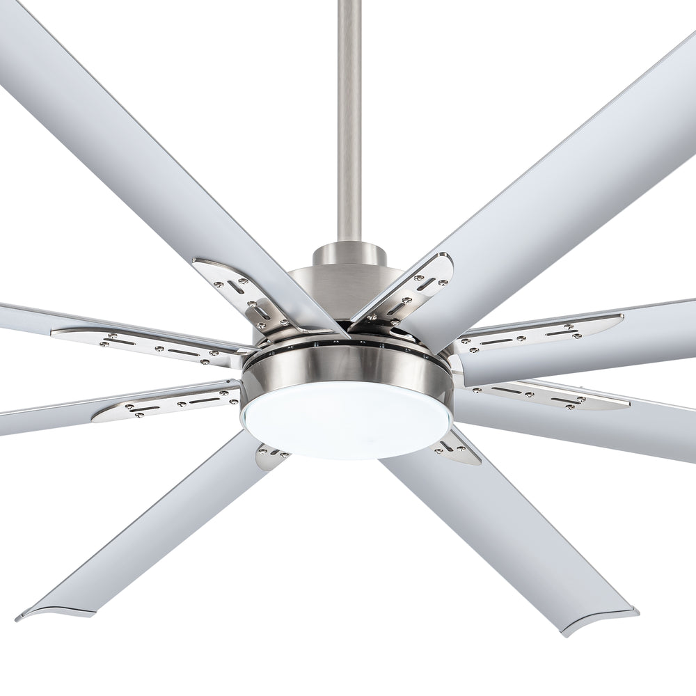 72-Inch Modern Ceiling Fan with Remote, Reversible Powerful DC Motor, 8 Aluminum Blades, 6-Speed, Dual Downrods（7“&24”）, LED Light Kit with 3 Color Temps(3000K/4500K/6000K), Black/Gold Black/White/Gold White Finish for Large Room