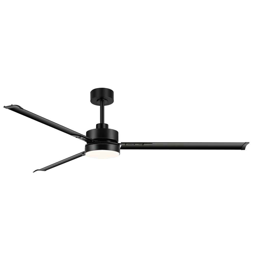 72-inch Black Ceiling Fans with Lights Remote Control,  Industrial Large Ceiling Fan, 3 Reversible Blades, 6-Speed, Quiet DC Motor, LED Ceiling Light Chandelier for Indoor/Outdoor Patio Living Room
