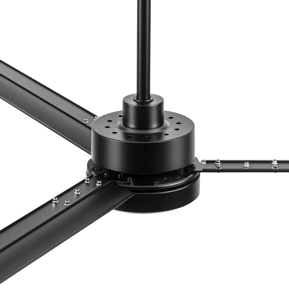 72-inch Black Ceiling Fans with Lights Remote Control,  Industrial Large Ceiling Fan, 3 Reversible Blades, 6-Speed, Quiet DC Motor, LED Ceiling Light Chandelier for Indoor/Outdoor Patio Living Room