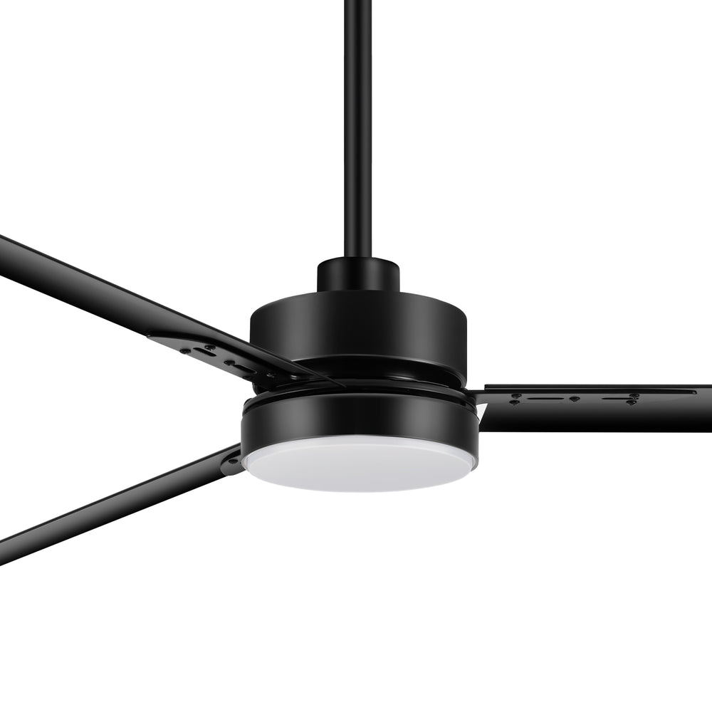 72-inch Black Ceiling Fans with Lights Remote Control,  Industrial Large Ceiling Fan, 3 Reversible Blades, 6-Speed, Quiet DC Motor, LED Ceiling Light Chandelier for Indoor/Outdoor Patio Living Room