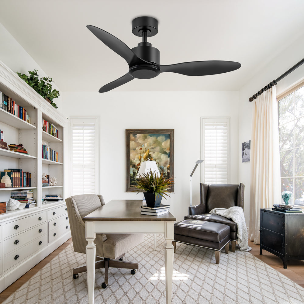 42-in Black/White Ceiling Fan Remote without Light(3-Blade)
