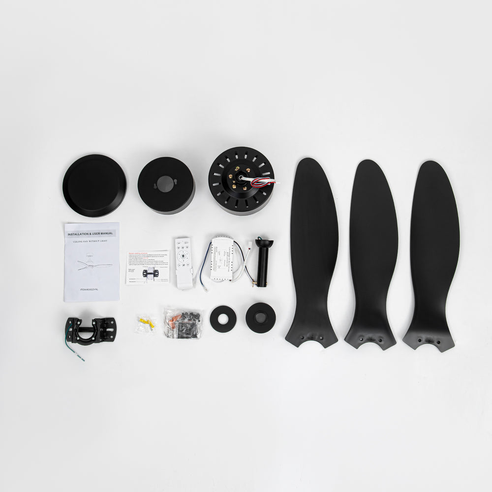 42-in Black/White Ceiling Fan Remote without Light(3-Blade)